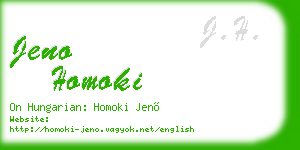jeno homoki business card