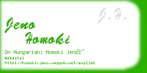 jeno homoki business card